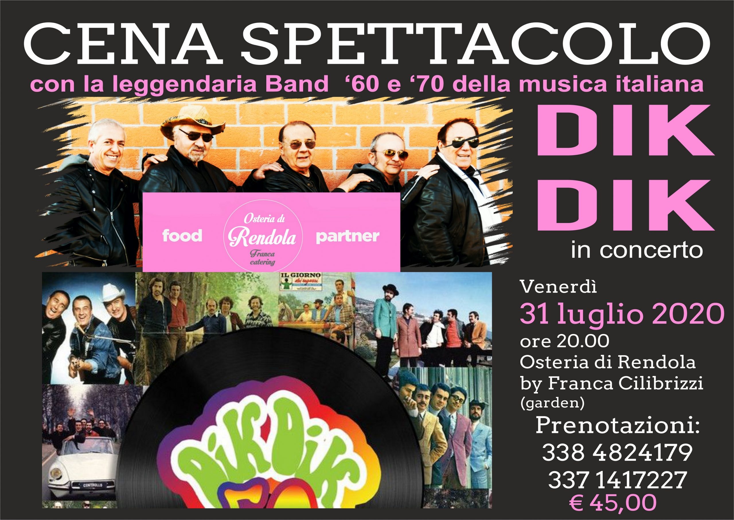 La leggenda dei DIK DIK in concerto a Montevarchi il 31 luglio 2020