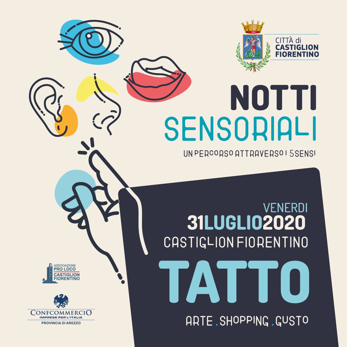 “Notti Sensoriali” a Castiglion Fiorentino, domani sera di scena l’ultimo senso il “tatto”