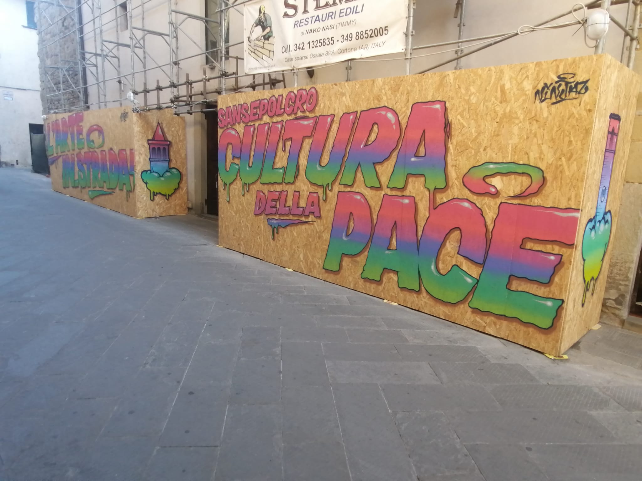 Sansepolcro, Street Art, completata l’opera di Ninjaz in attesa del prossimo writer. Primo step per realizzare l’esposizione urbana voluta dall’amministrazione comunale