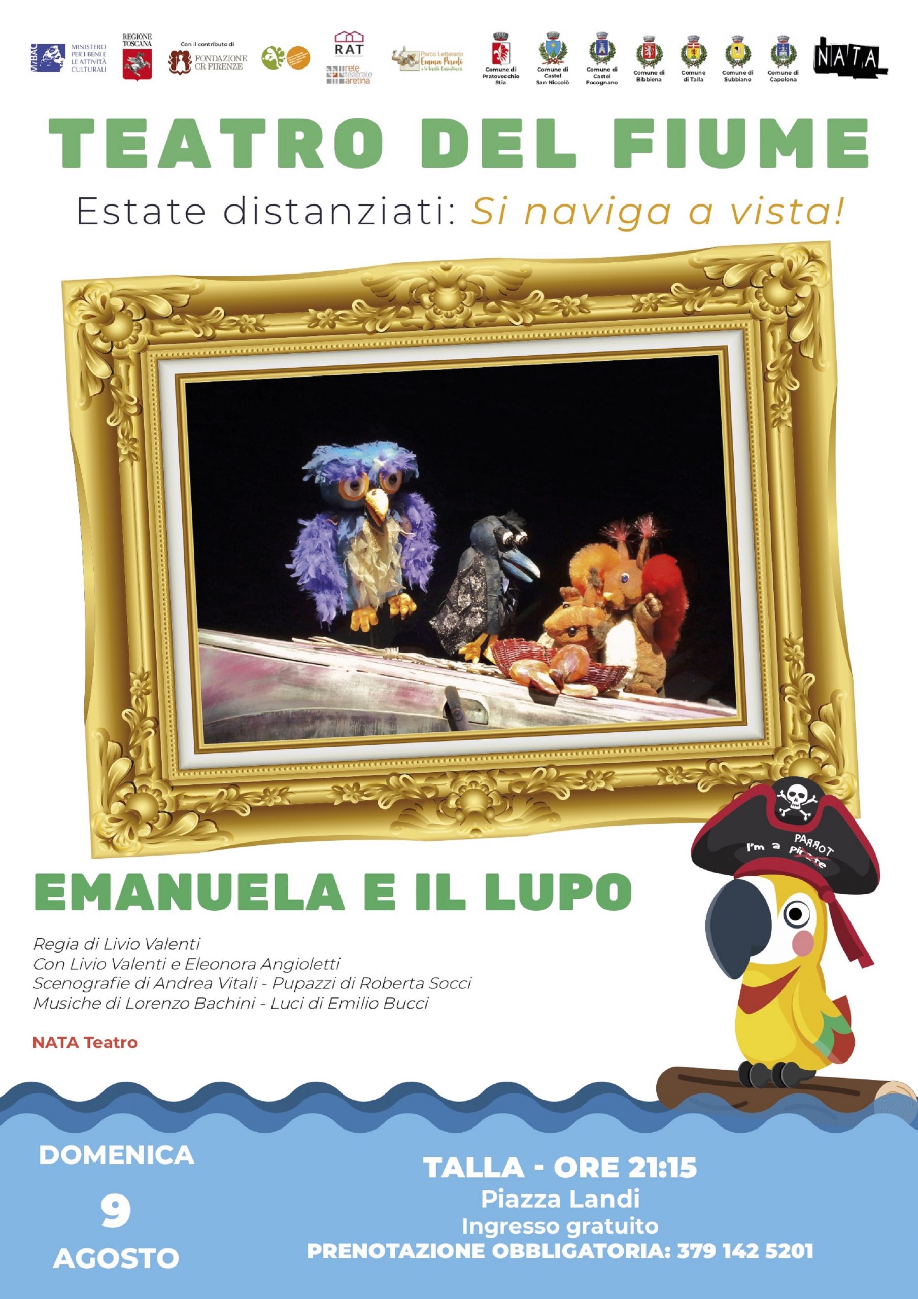 NATA Teatro, TEATRO DEL FIUME: “EMANUELA E IL LUPO” in piazza a Talla