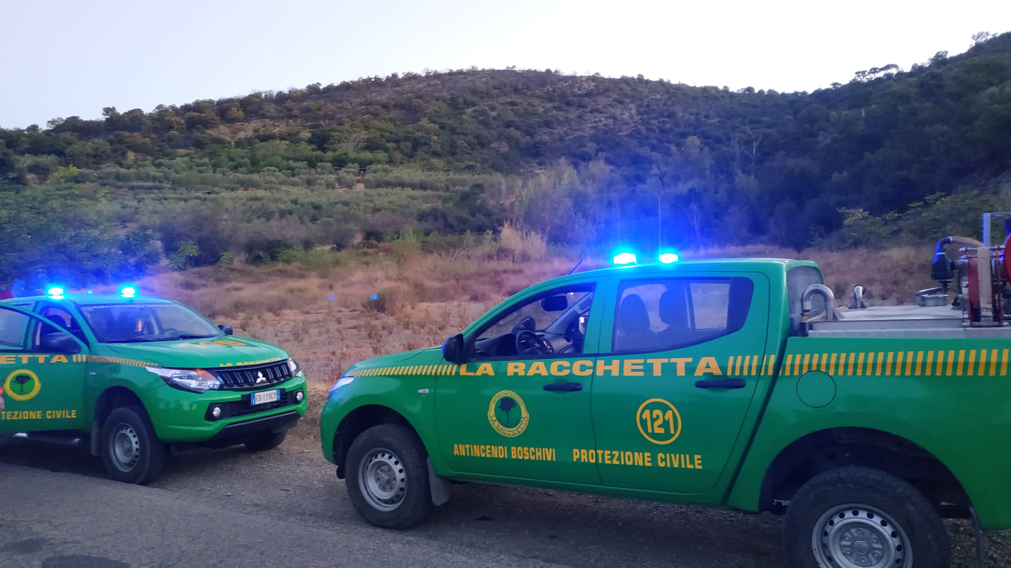 L’ aiuto de La Racchetta sull’ incendio di ieri nel Cortonese