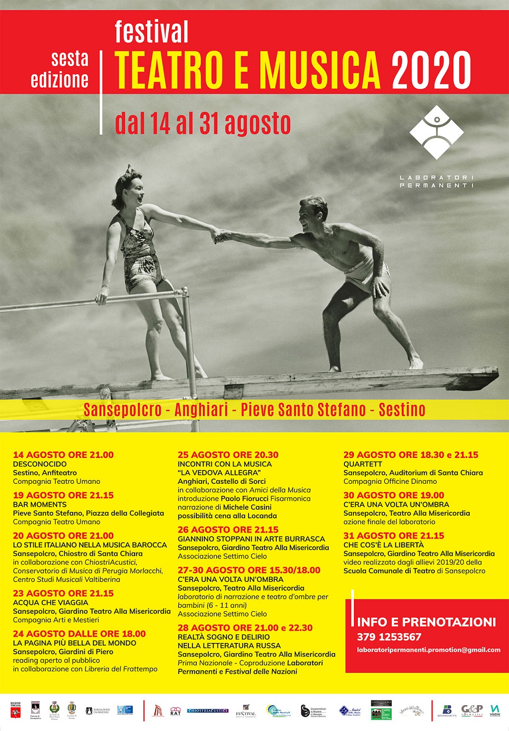 Festival Teatro e Musica 2020: sesta edizione dal 14 al 31 agosto a Sansepolcro e in Valtiberina Toscana