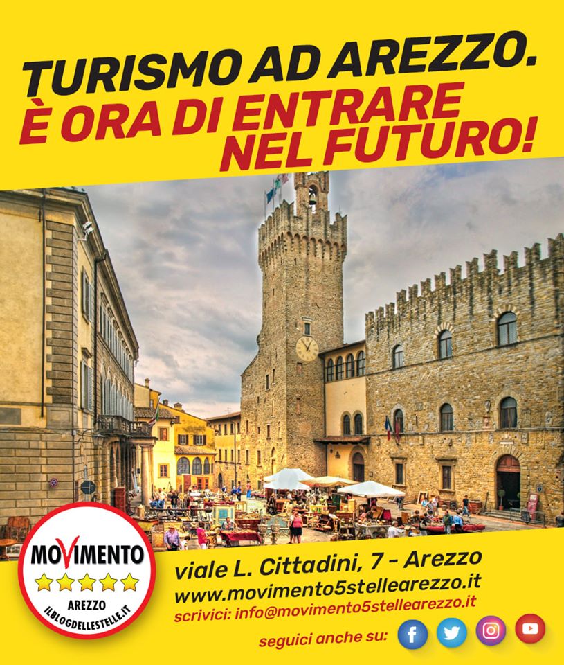 Turismo, Movimento 5 Stelle Arezzo: “il nostro programma per ripartire”