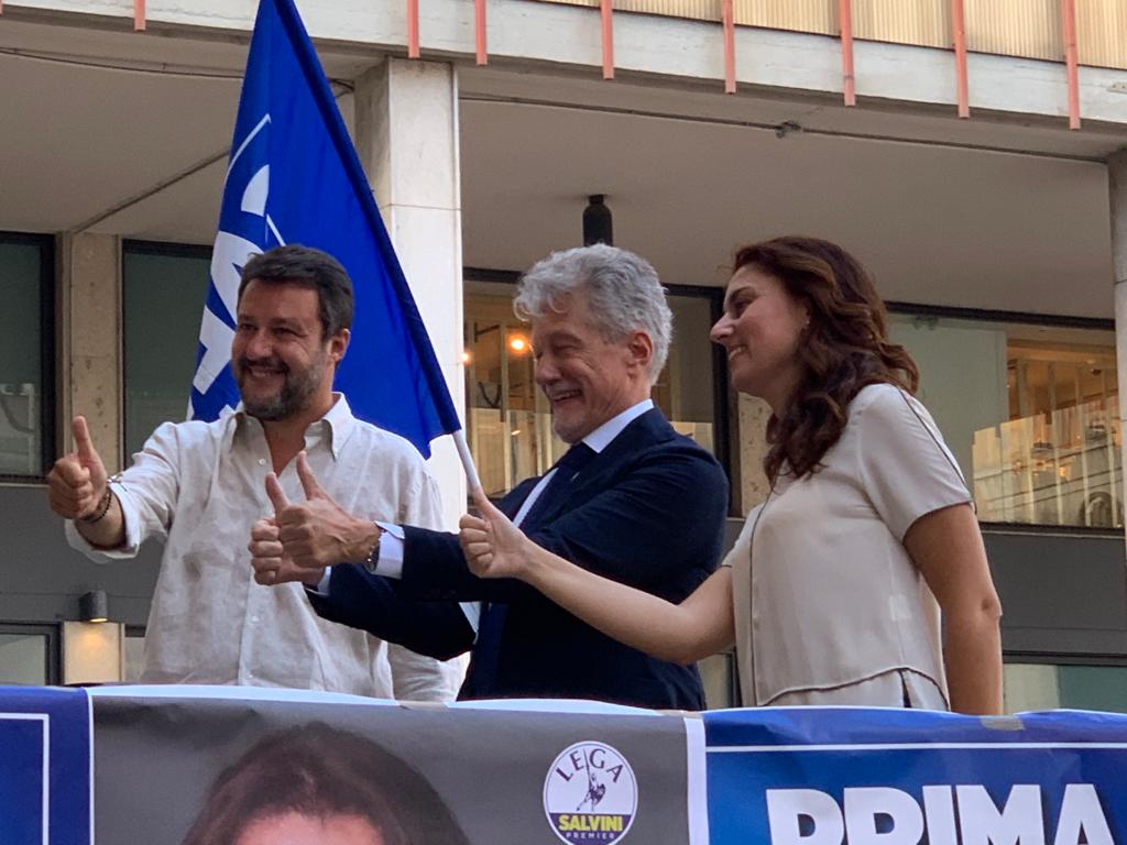 Matteo Salvini e Susanna Ceccardi ad Arezzo per sostenere Alessandro Ghinelli