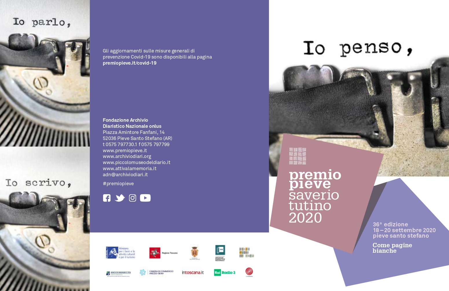 Fondazione Archivio Diaristico Nazionale, “Come pagine bianche” 36° Premio Pieve Saverio Tutino