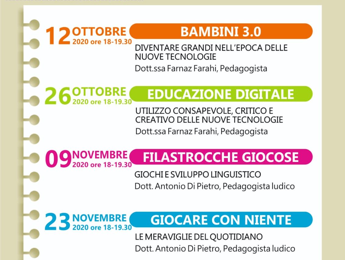 Montevarchi, serie di incontri per genitori di bambini in fascia età 0/6 anni