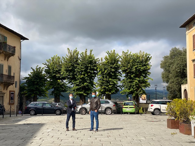 Intervento di messa in sicurezza in Piazza Tarlati a Bibbiena