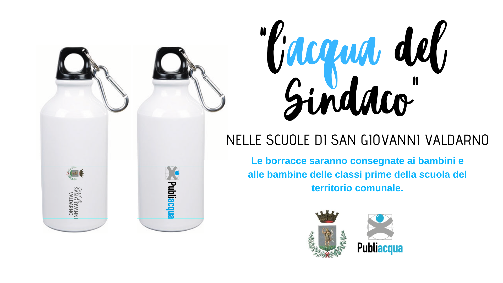 “L’acqua del Sindaco arriva nelle scuole” consegnate 160 borracce alle classi prime elementari.