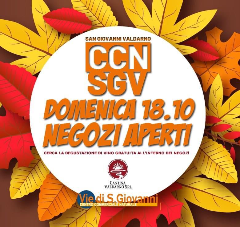 San Giovanni Valdarno, domenica 18 ottobre shopping e degustazioni di vino