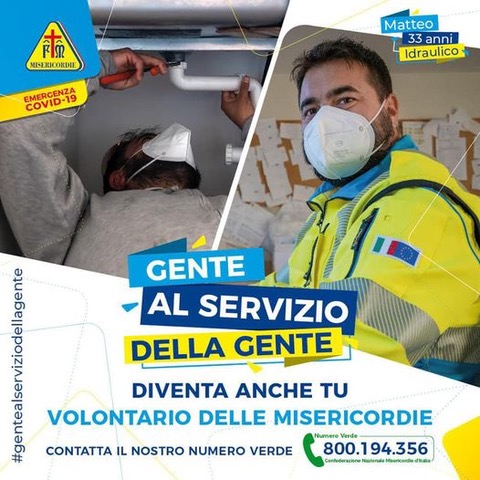Misericordie: in tre giorni già quasi 400 adesioni alla campagna “Gente al servizio della gente”