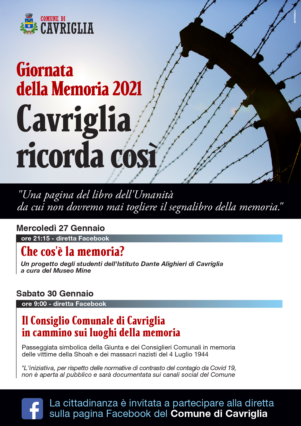 Giorno della memoria: Cavriglia non dimentica neppure al tempo del Covid-19