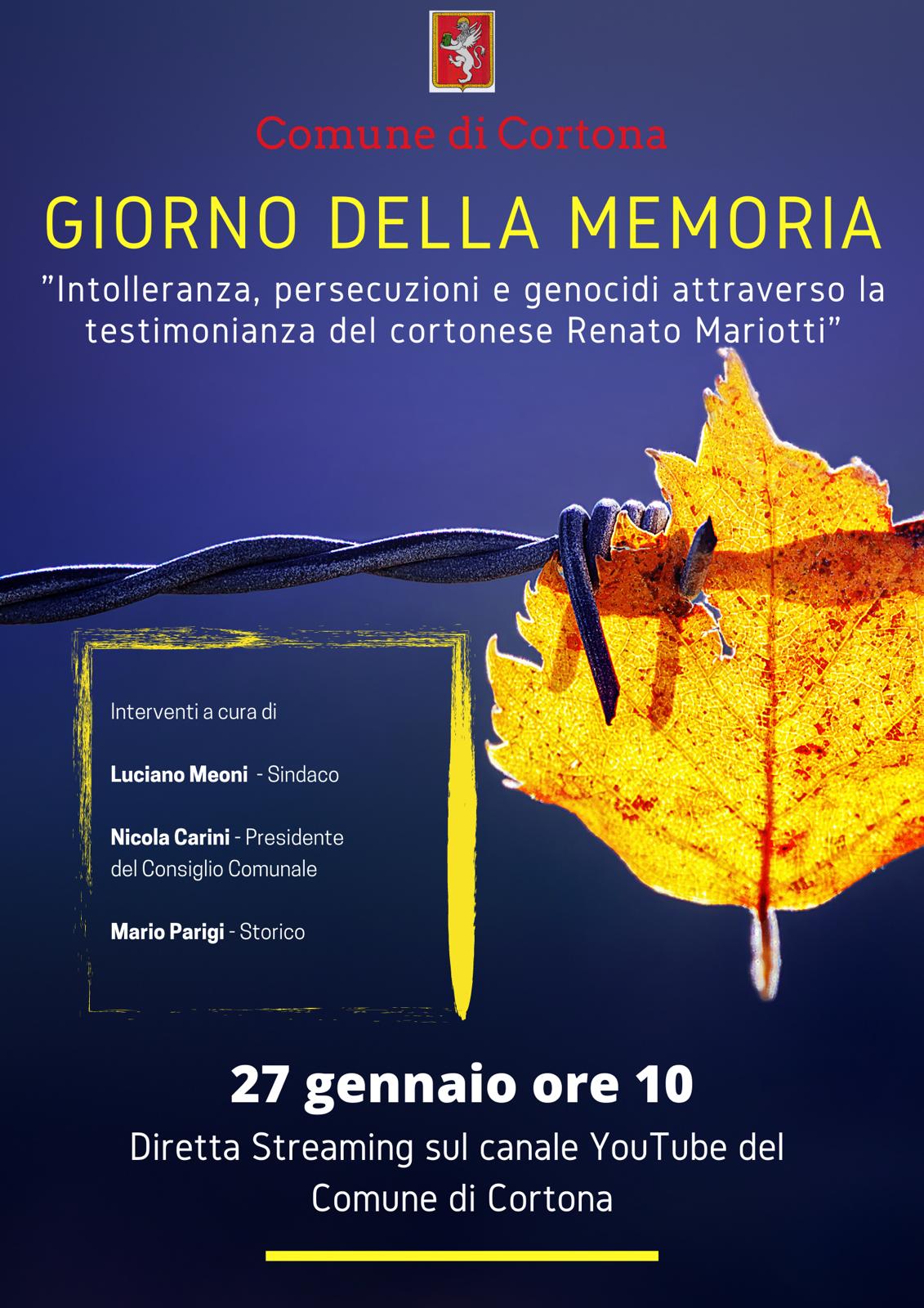 Giorno della Memoria, la celebrazione in diretta streaming dalla sala del Consiglio comunale