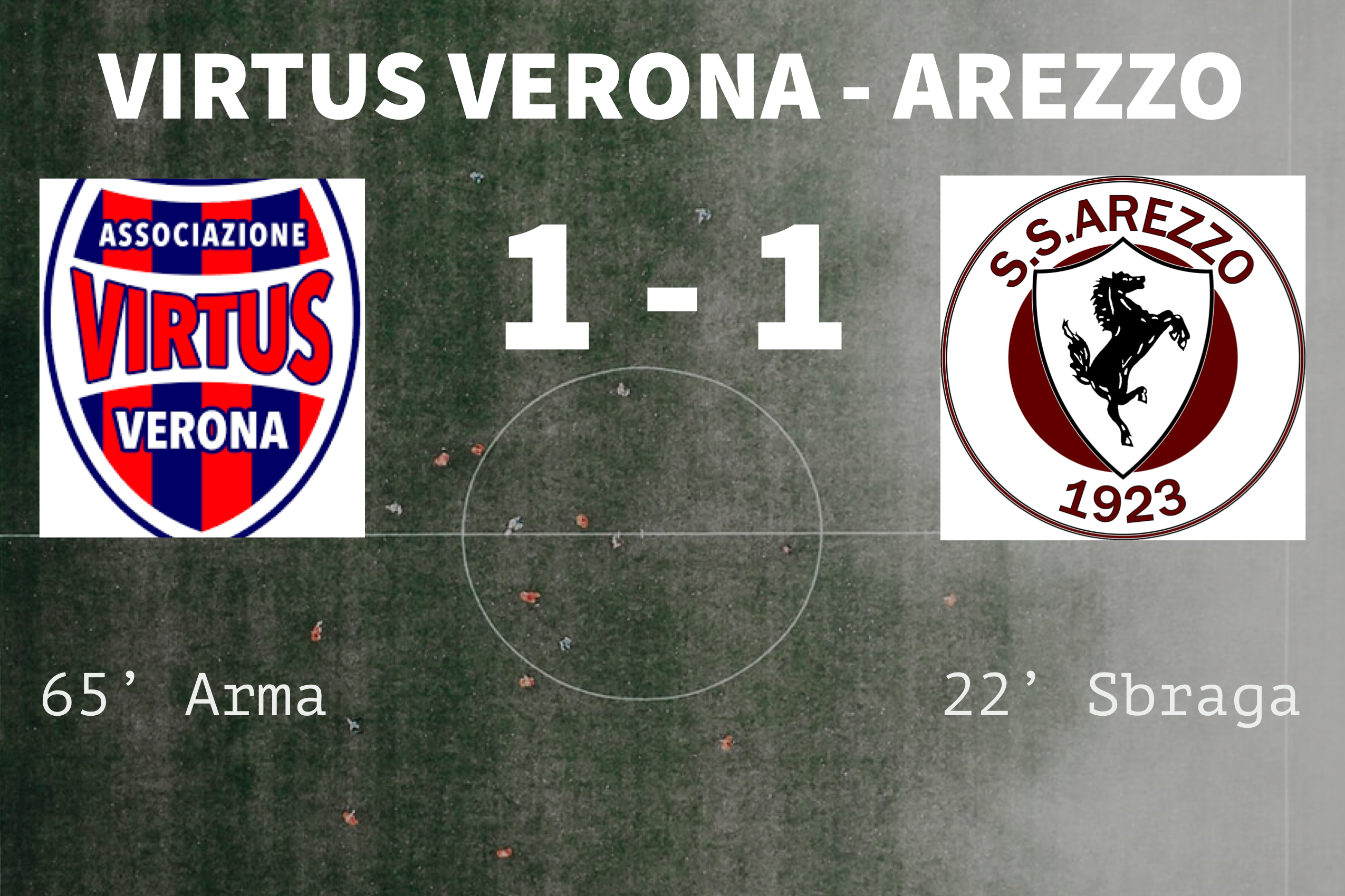 L’Arezzo scappa ma viene raggiunto, un punto per non mollare (1-1)
