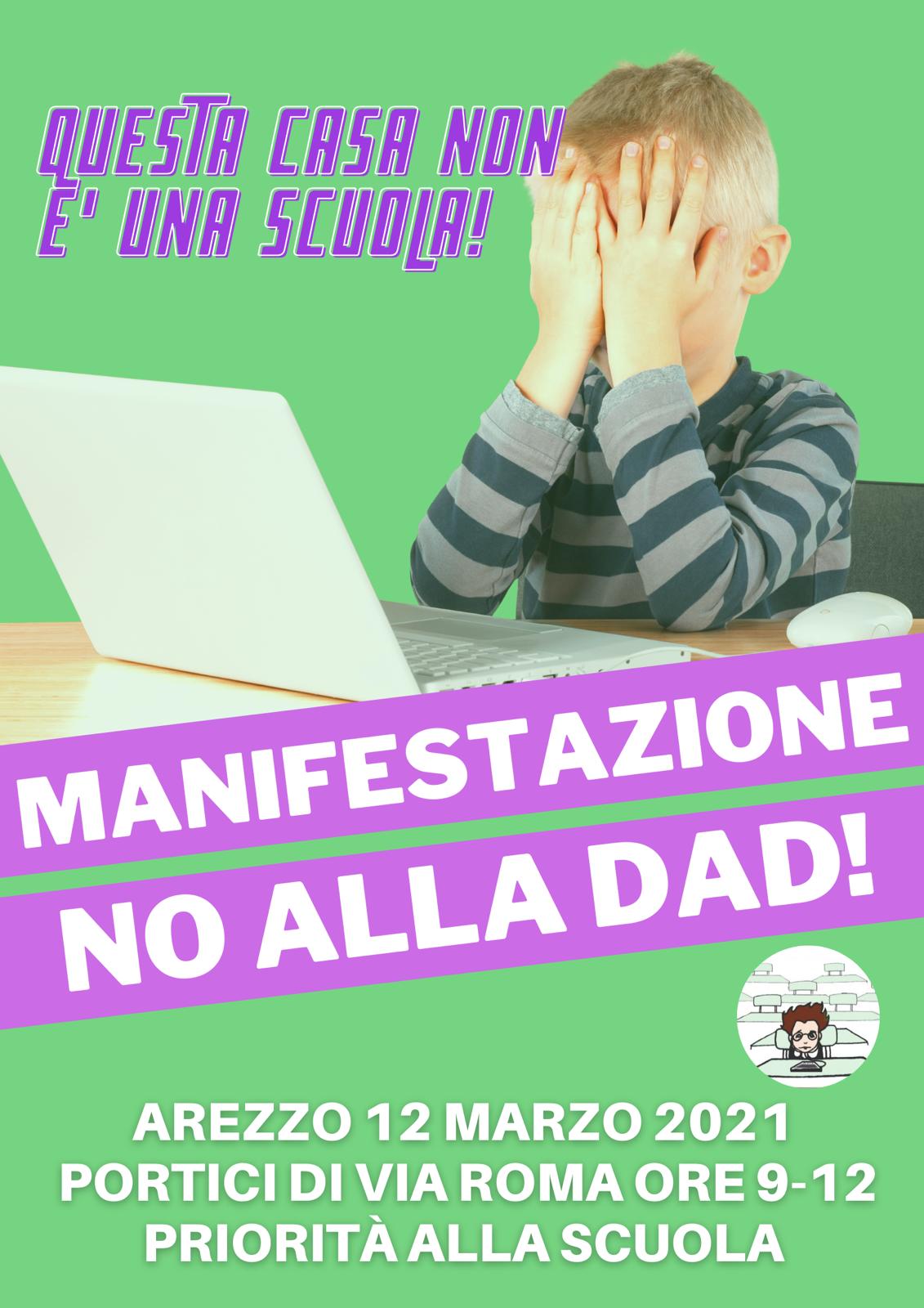 Manifestazione “No alla Dad!” venerdì ai portici di Via Roma