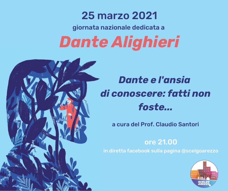 Scelgo Arezzo omaggia Dante con un’iniziativa online a cura del prof. Santori