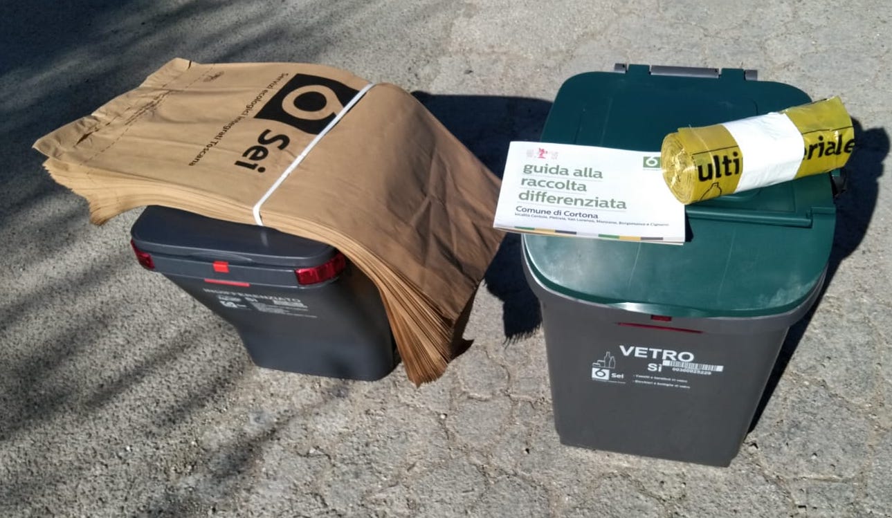 Cortona, la raccolta dei rifiuti porta a porta si estende a Centoia, Pietraia, San Lorenzo, Manzano, Borgonuovo e Cignano