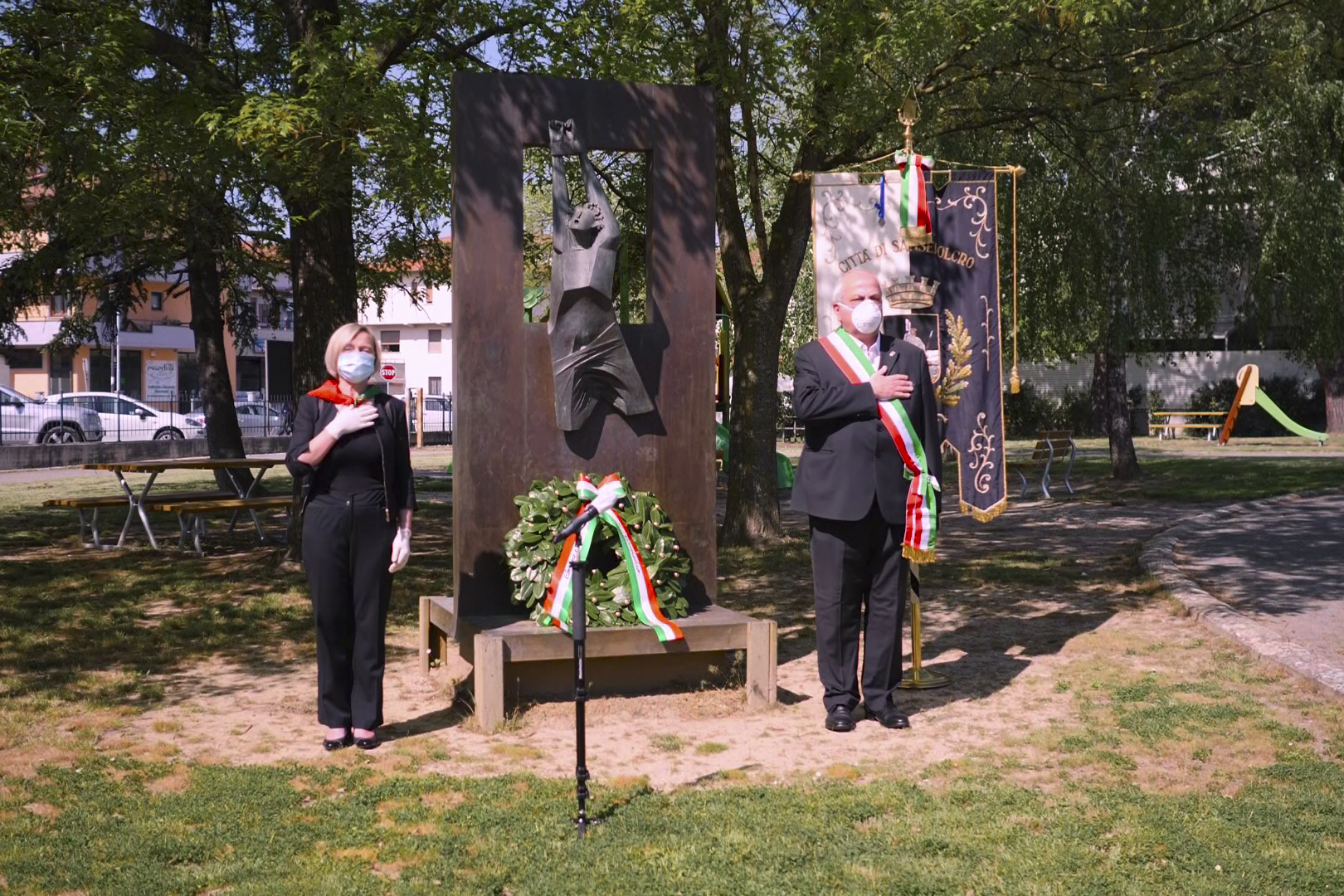 Cerimonia del 25 aprile ai Giardini del Millenario