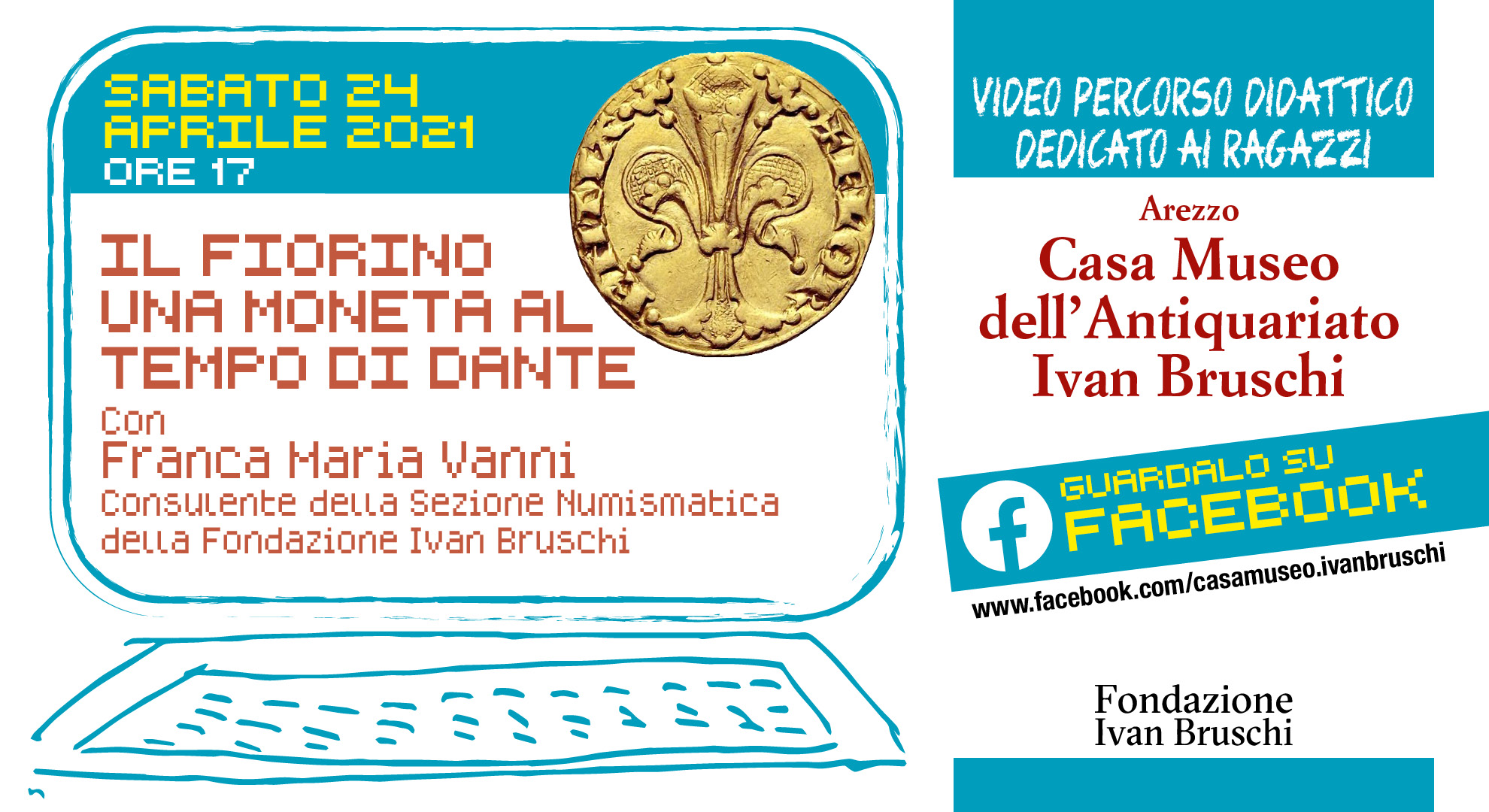 Casa Bruschi: sabato appuntamento online con “Il fiorino, una moneta al tempo di Dante””
