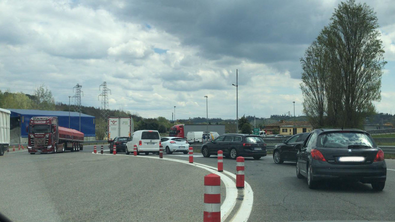 A1: riaperto il tratto tra Firenze sud e Valdarno in direzione Roma e tra Valdarno ed Incisa in direzione di Firenze