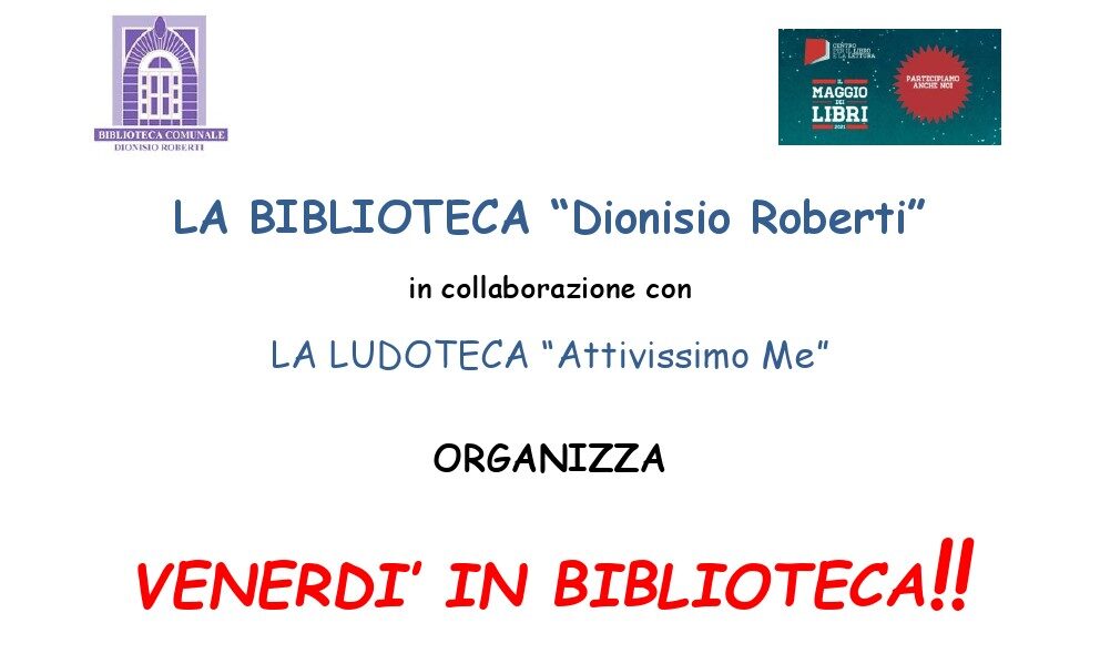 “Venerdì in biblioteca”, è tempo di letture e giochi