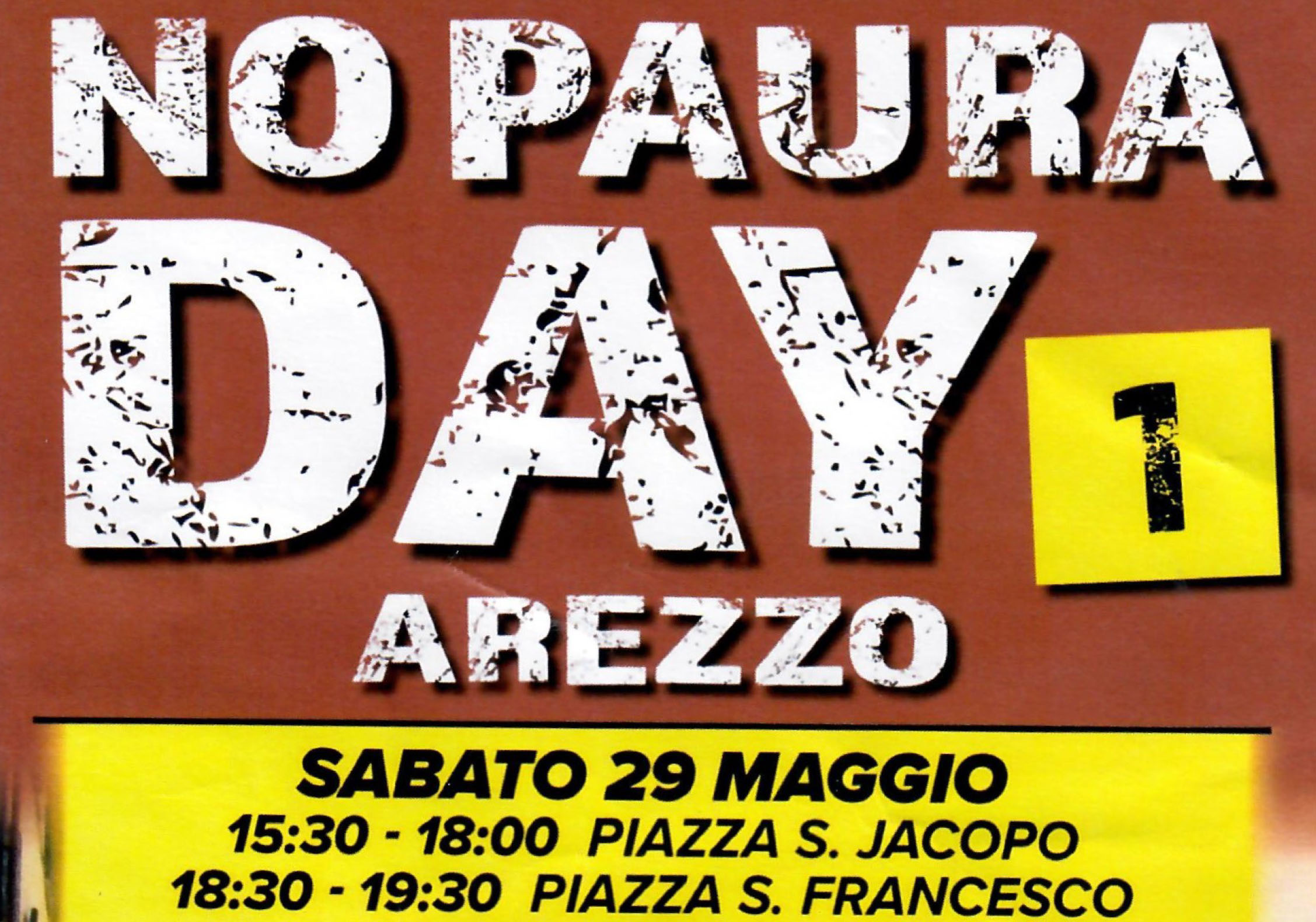 ‘No paura day’ domani pomeriggio la prima manifestazione ad Arezzo