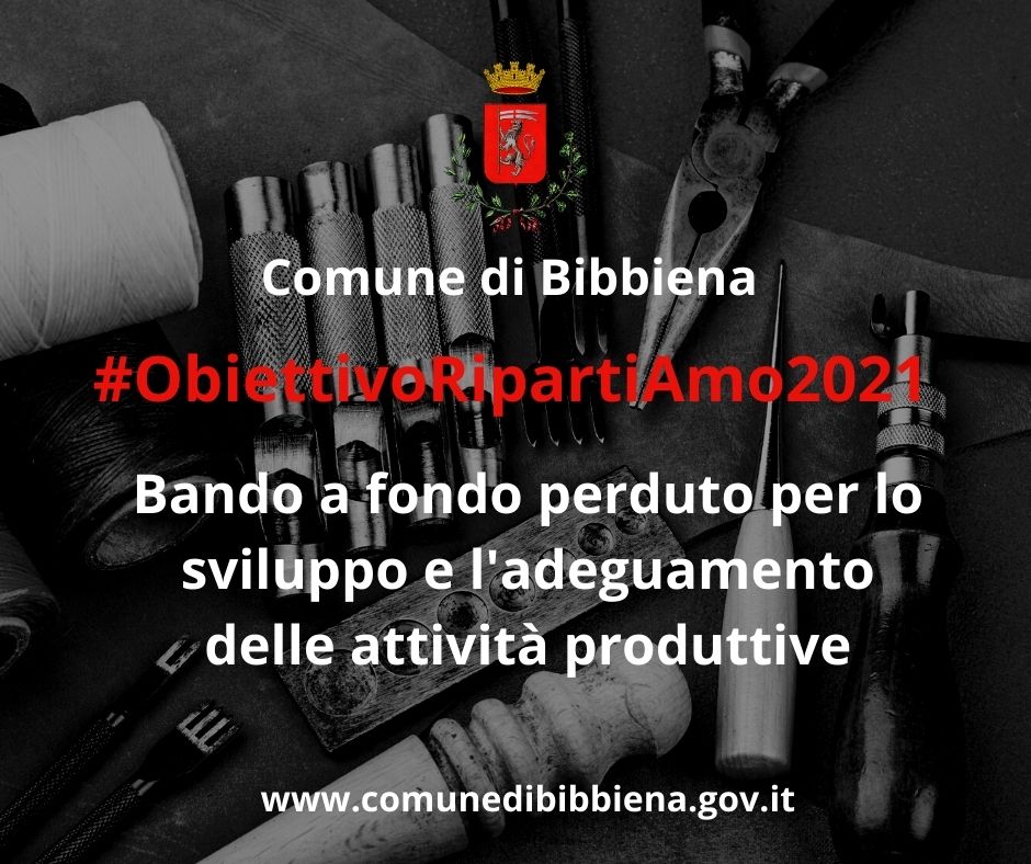 #ObiettivoRipartiAMO2021: un nuovo bando per le attività produttive del territorio