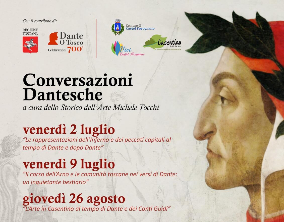 “CONVERSAZIONI DANTESCHE e DANTE NASCOSTO”: a Castel Focognano un ciclo di eventi per celebrare Dante Alighieri