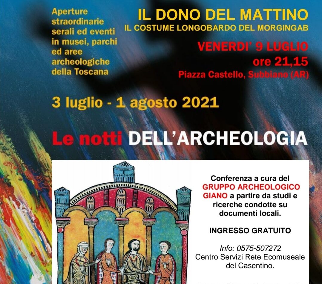 Le Notti dell’Archeologia a Subbiano con “Il dono del Mattino” il costume longobardo del morgingab