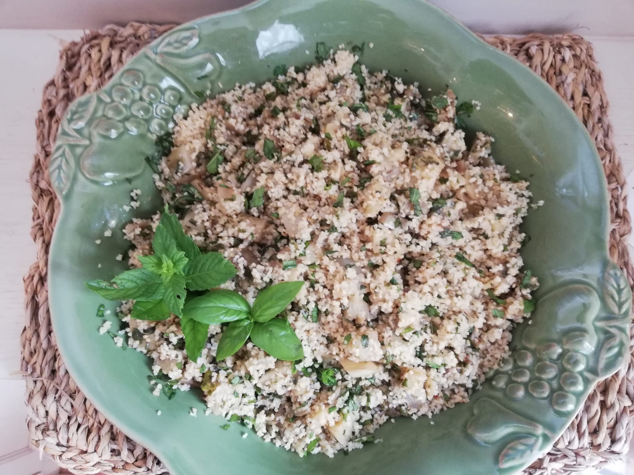 Cous cous di melanzane bianche e profumi mediterranei