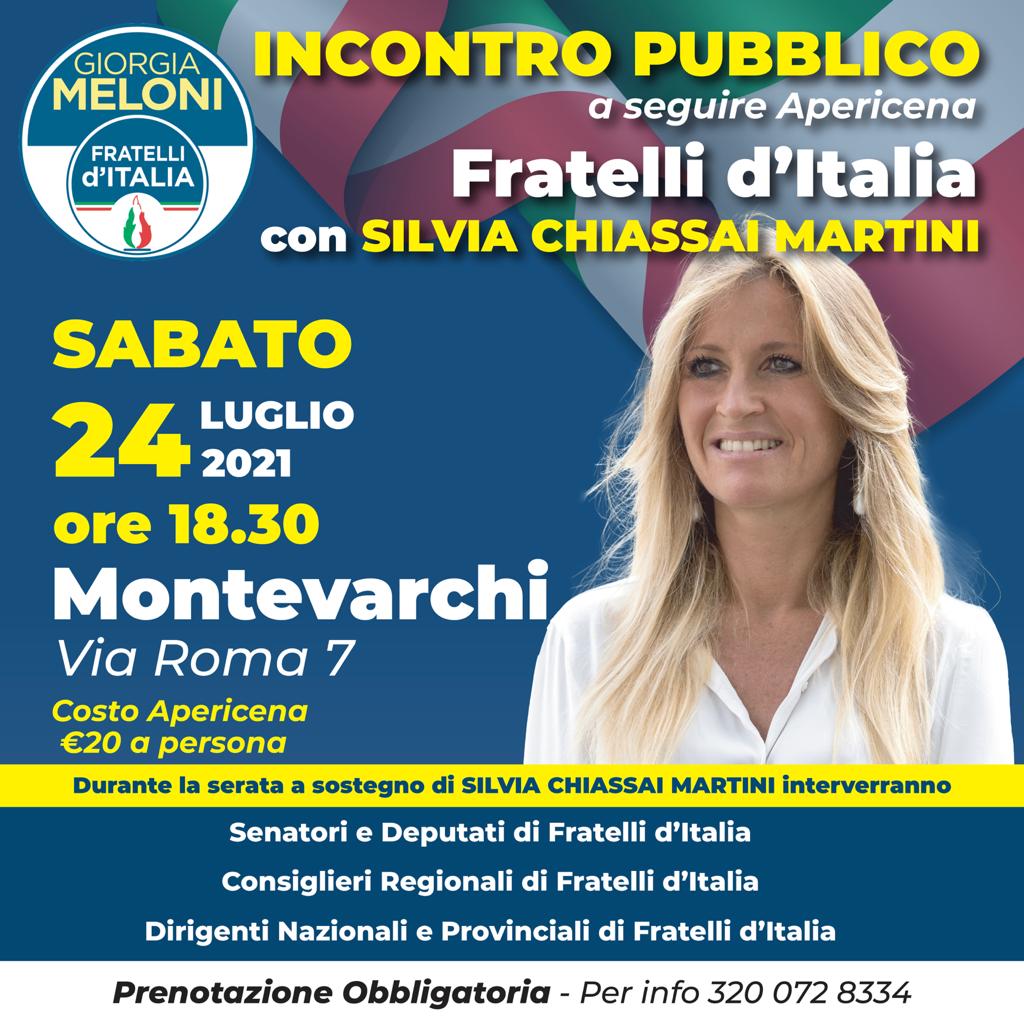 Montevarchi: Fratelli d’Italia a sostegno di Silvia Chiassai Martini
