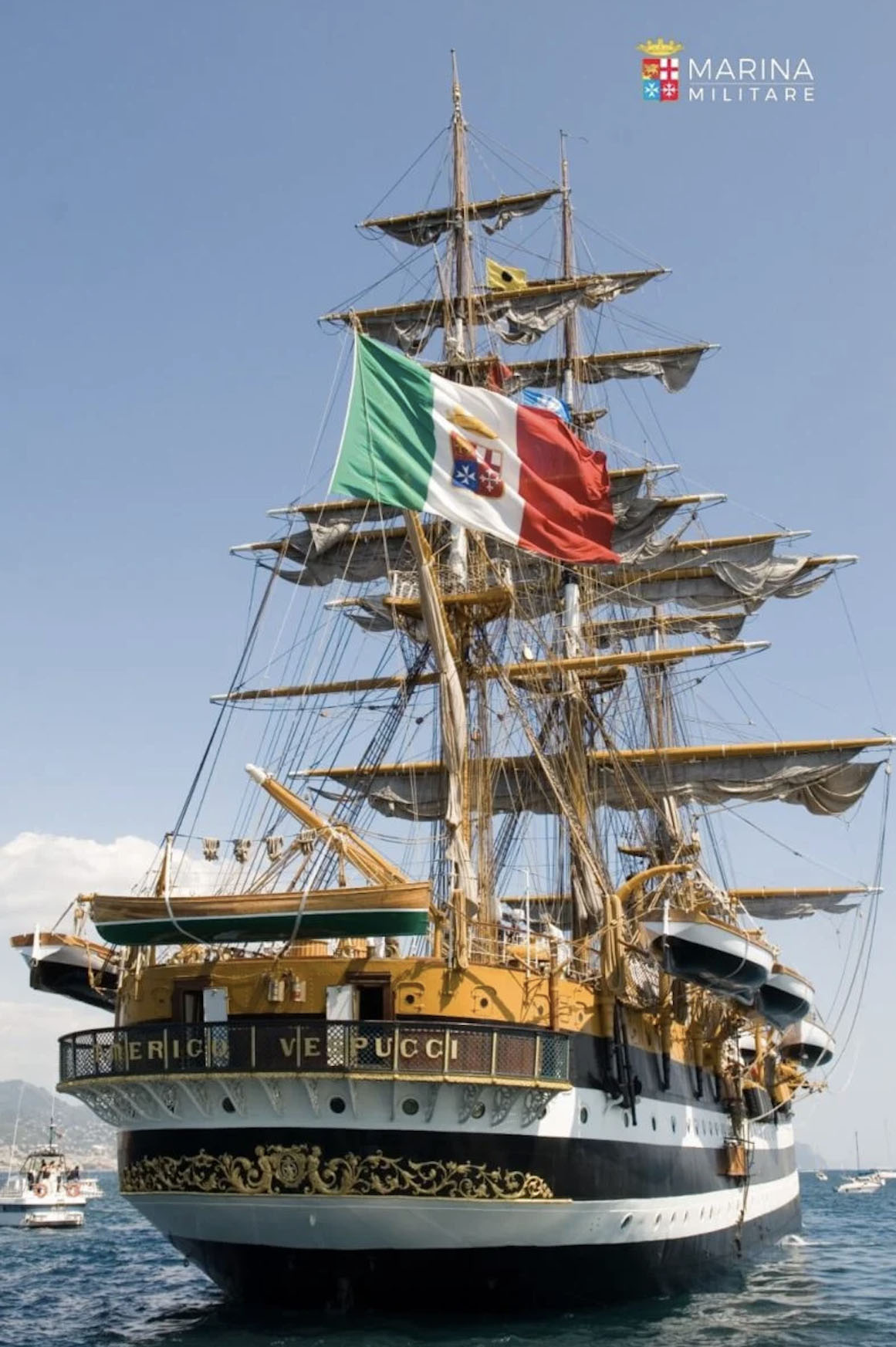 Venti positivi al Covid nell’equipaggio della Amerigo Vespucci, erano vaccinati