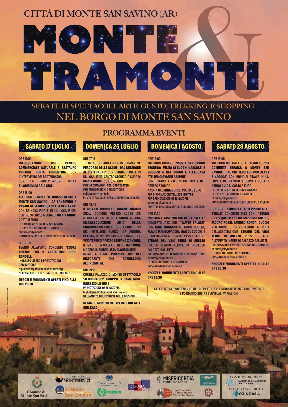 Quattro serate-evento nell’estate savinese con “Monte e Tramonti”