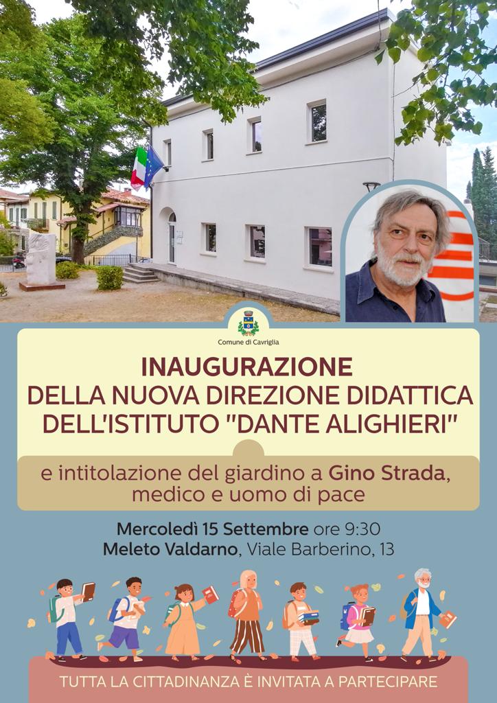 Nuova segreteria e direzione dell’Istituto “Dante Alighieri” a Meleto: mercoledì 15 settembre il taglio del nastro