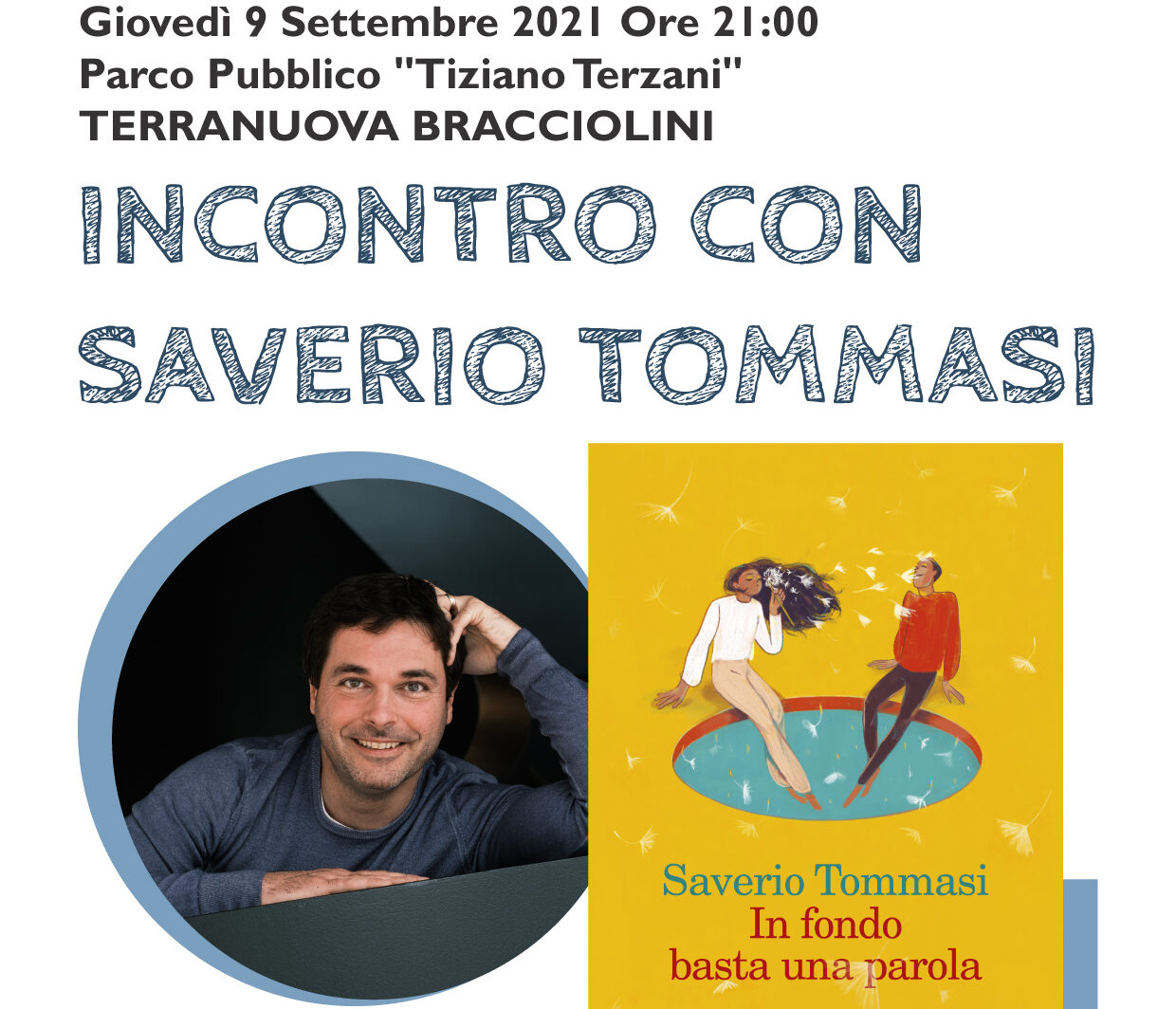 Terranuova, incontro pubblico con lo scrittore Saverio Tommasi