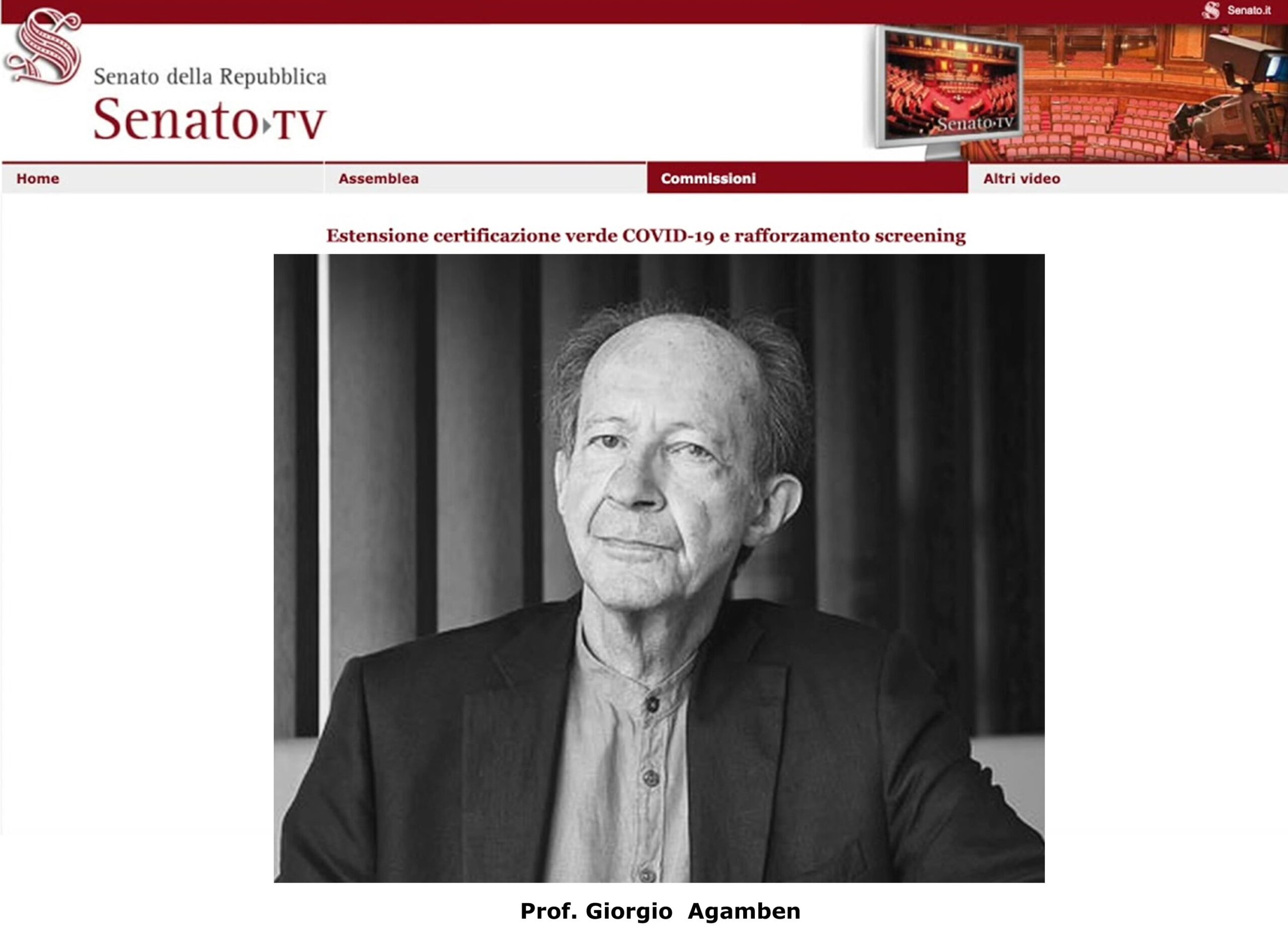 Giorgio Agamben: “Una mostruosità giuridica chiamata Green Pass”