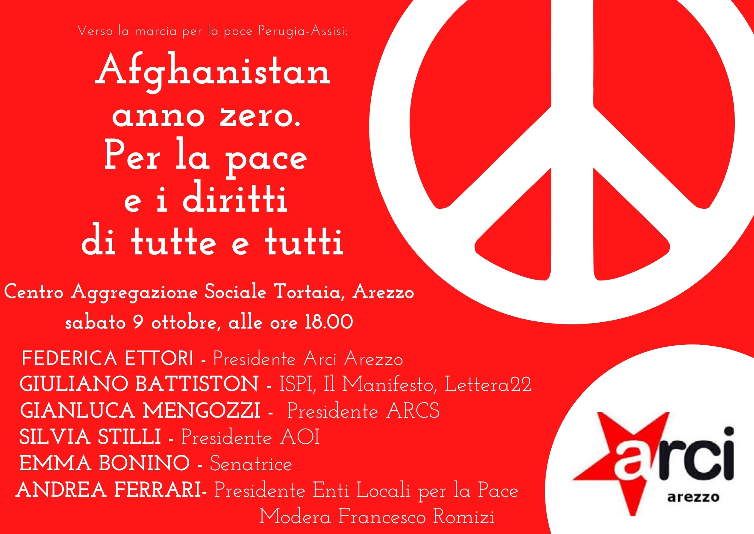 “Verso la marcia per la pace Perugia-Assisi”: i temi dell’incontro di sabato 9 ottobre