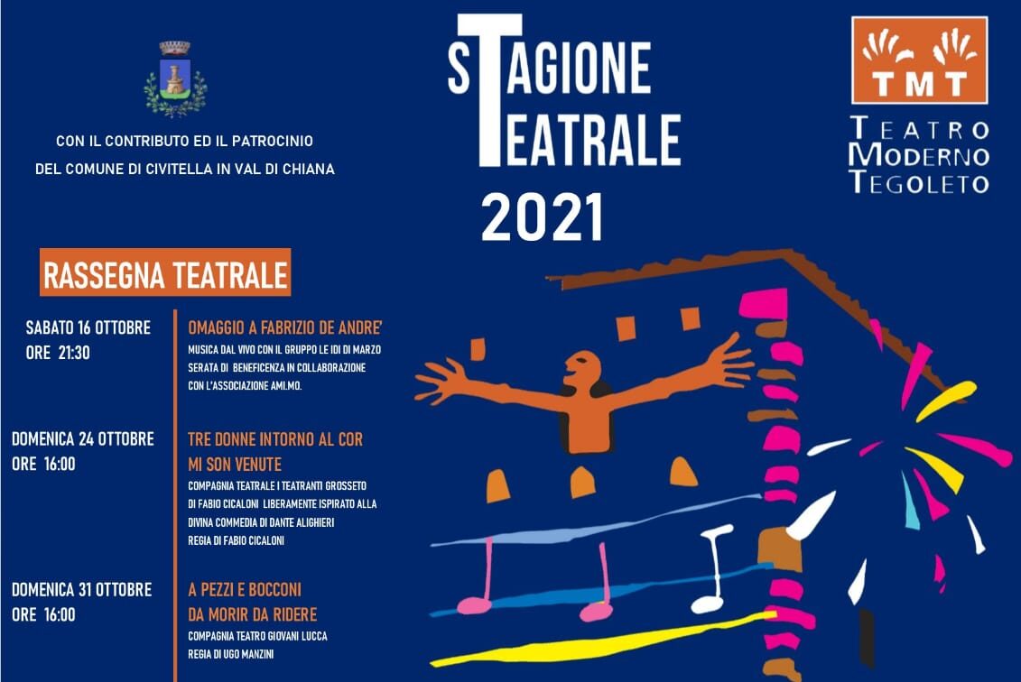 Stagione teatrale 2021 al Teatro Moderno di Tegoleto: invitate le migliori compagnie vincitrici delle varie edizioni del Concorso Nazionale di Teatro Amatoriale
