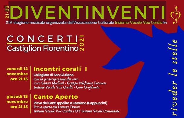 A Castiglion F.no ecco “Diventinventi”: sei concerti di canto corale