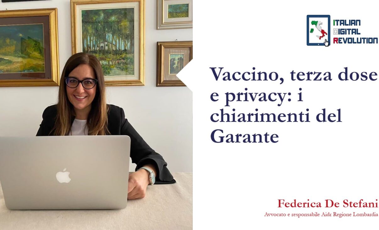 Vaccino, terza dose e privacy: i chiarimenti del Garante Federica De Stefani