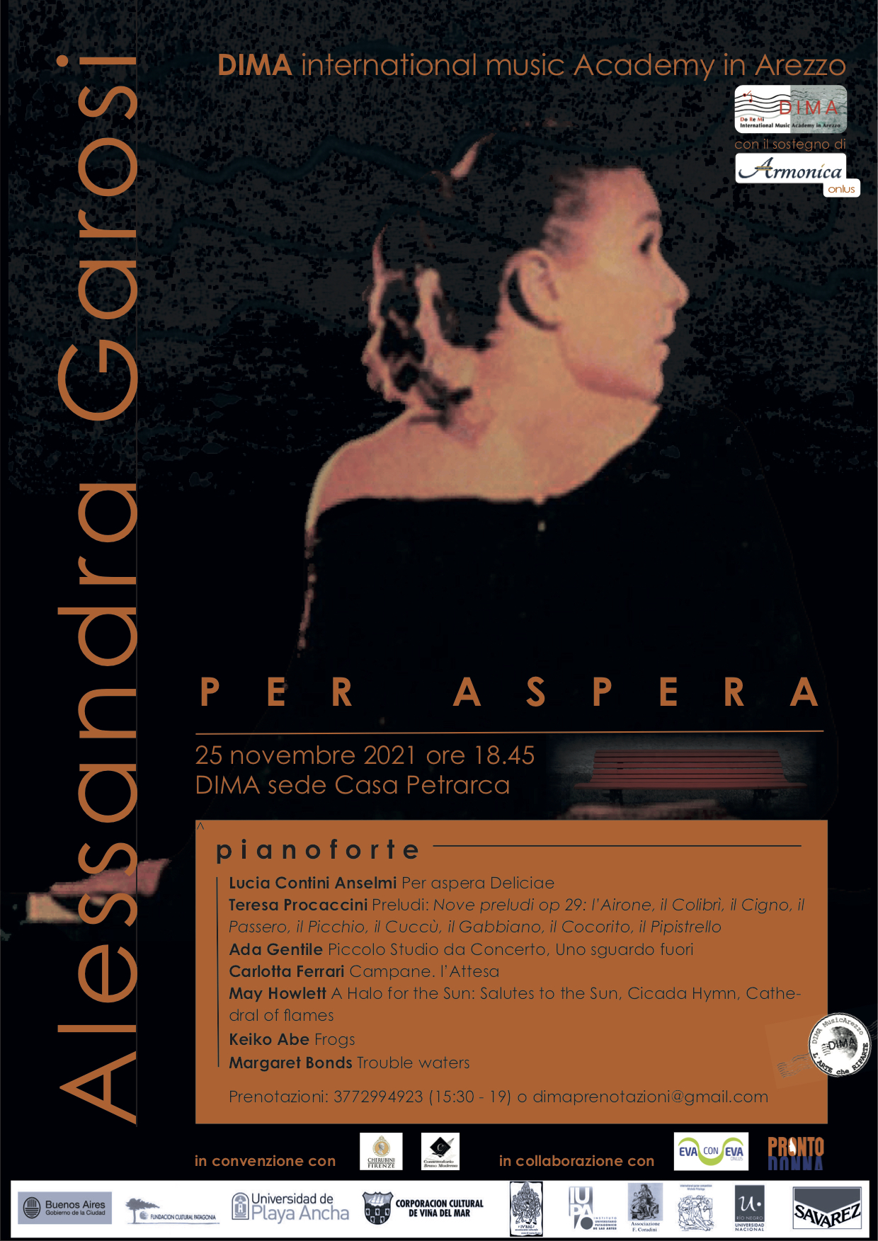 Giornata Internazionale Contro la Violenza sulle Donne 2021: Alessandra Garosi in concerto con Per Aspera