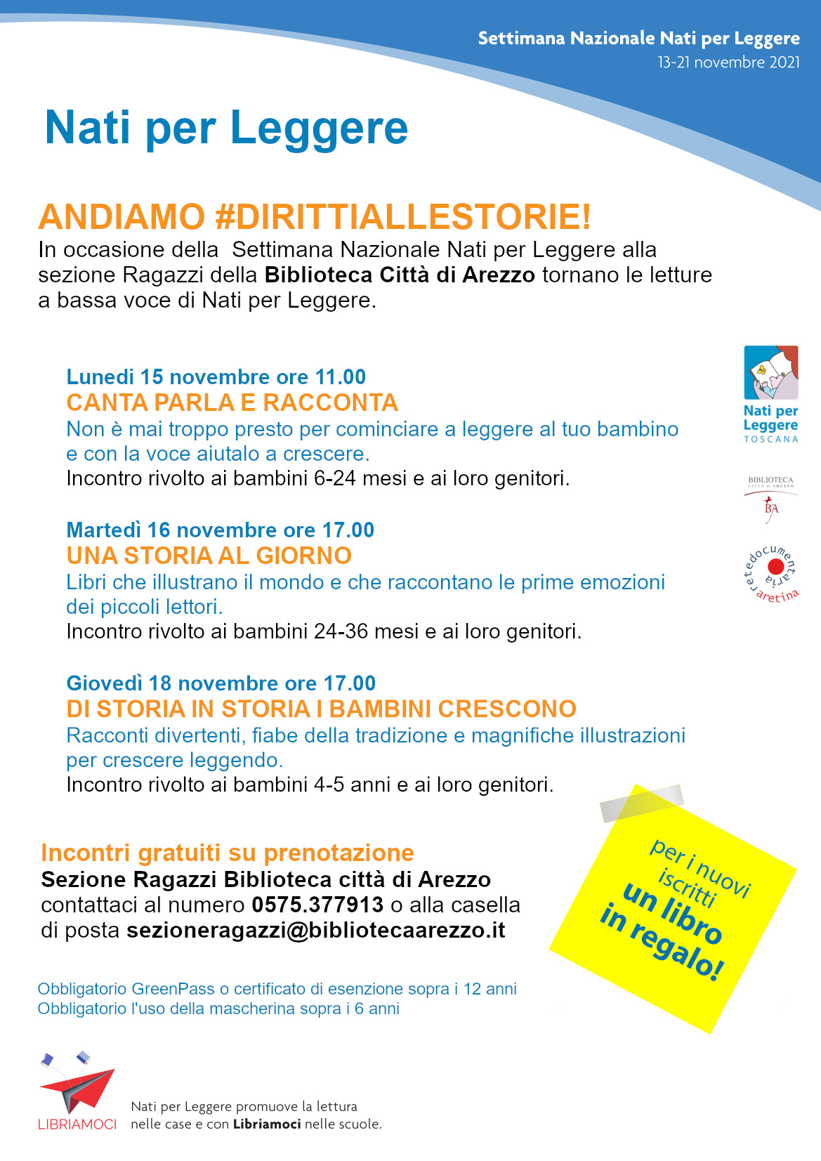 In biblioteca tornano le attesissime attività di Nati per Leggere