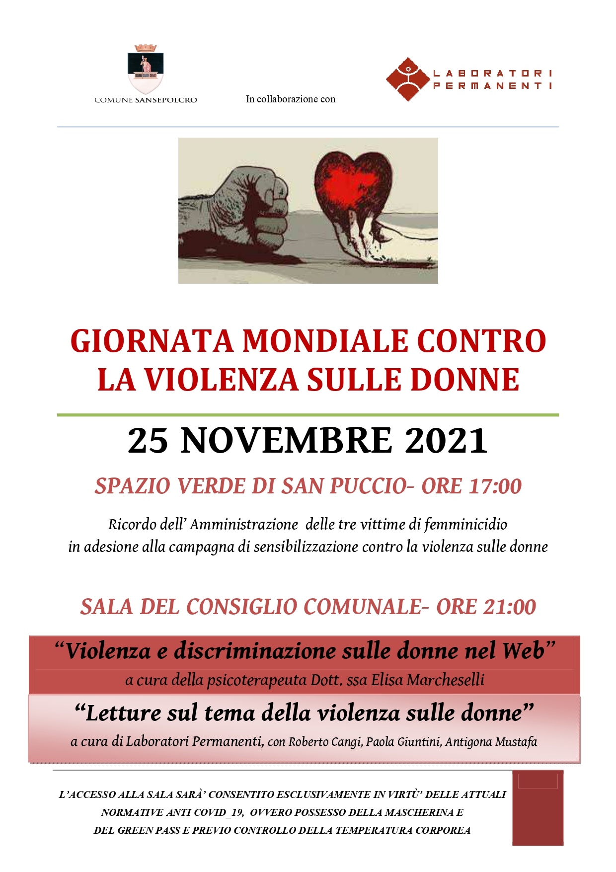 Giornata contro la violenza sulle donne: le iniziative del Comune di Sansepolcro