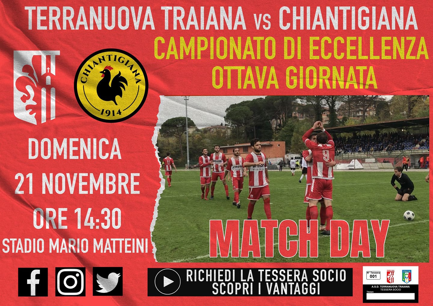 ASD Terranuova Traiana – presentazione 8a giornata Terranuova Traiana vs. Chiantigiana