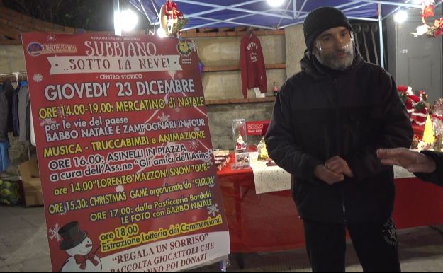 Subbiano sotto la Neve….a Natale si puo’ a Subbiano inventarsi la neve per un pomeriggio in attesa del Natale giovedì 23 dicembre ..ma con la mascherina