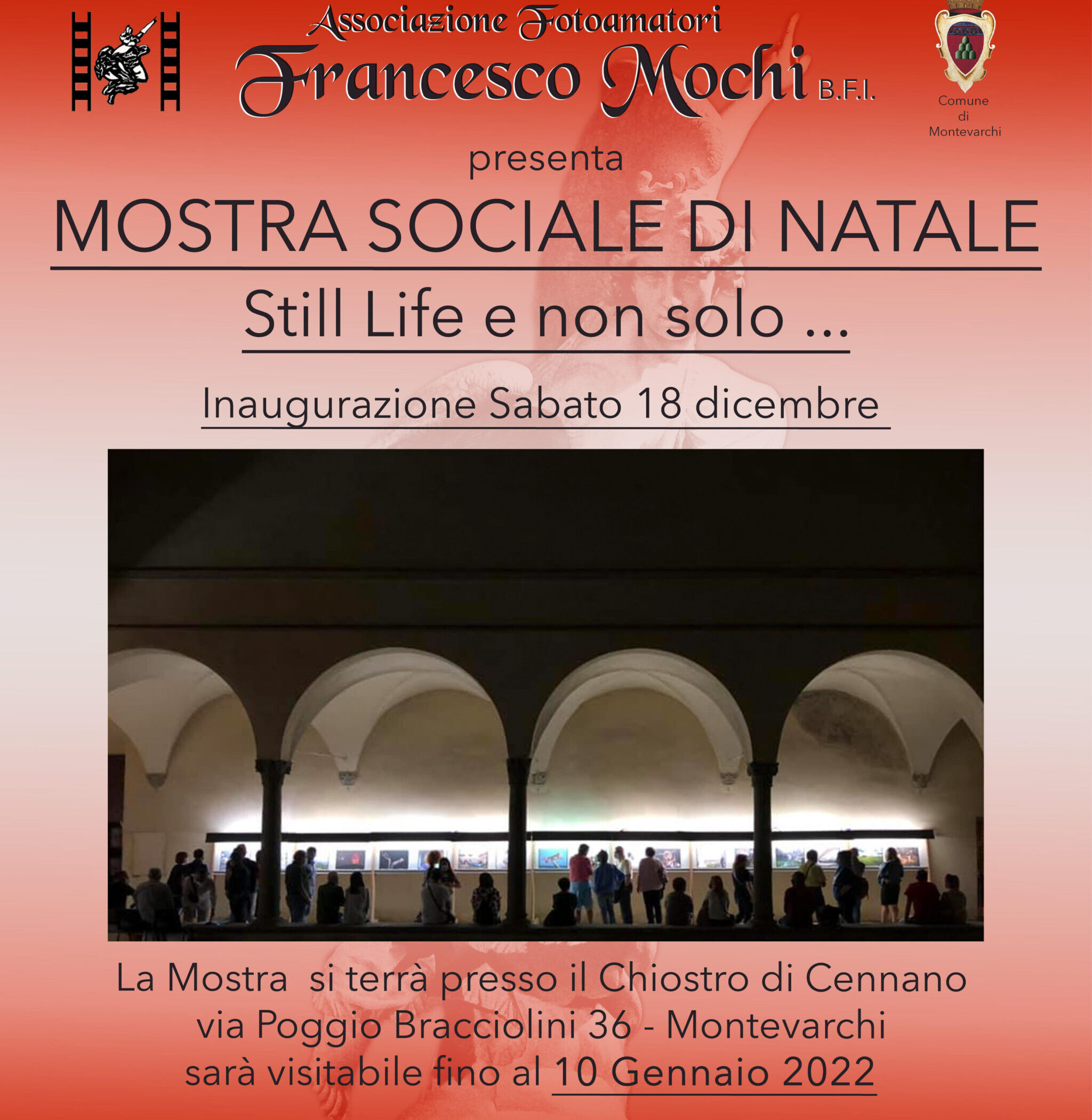 Montevarchi: sabato 18 dicembre l’inaugurazione della mostra dell’Associazione Fotoamatori “Francesco Mochi”