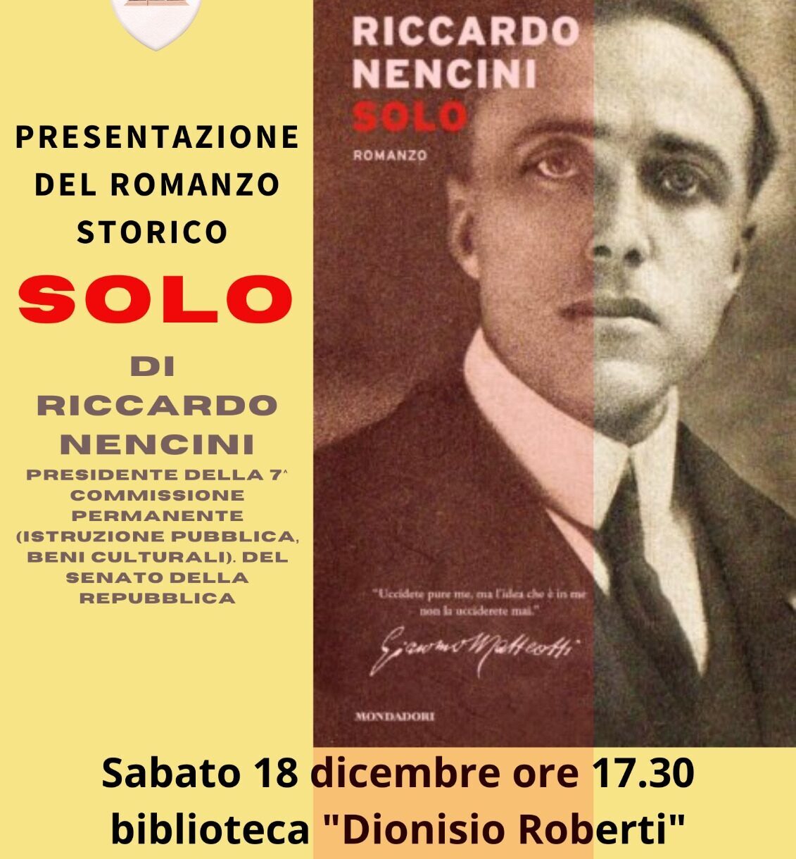 Nencini a Sansepolcro per presentare il suo romanzo storico