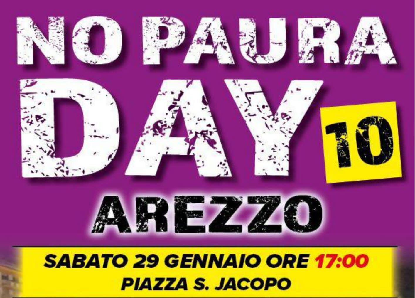 Sabato torna ad Arezzo il “No Paura Day”