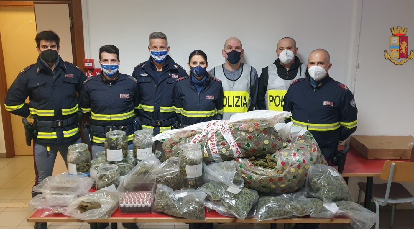 La Polizia arresta due trafficanti di droga e sequestra una serra dove veniva coltivata marjuana