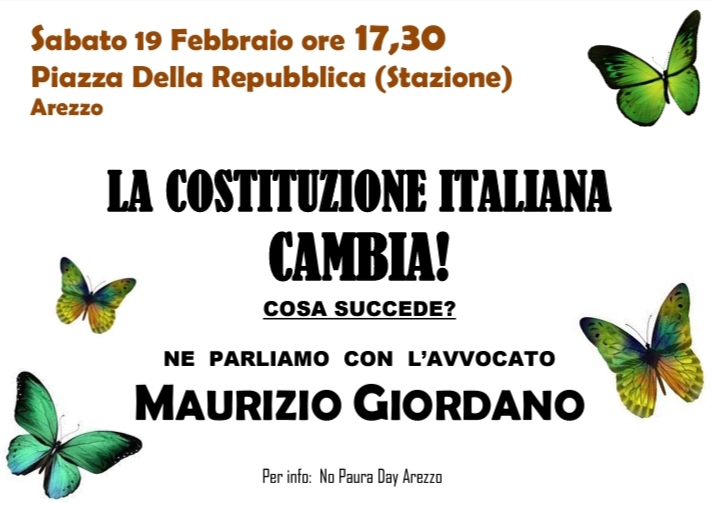 No Paura Day Arezzo: la Costituzione Italiana cambia, cosa succede?