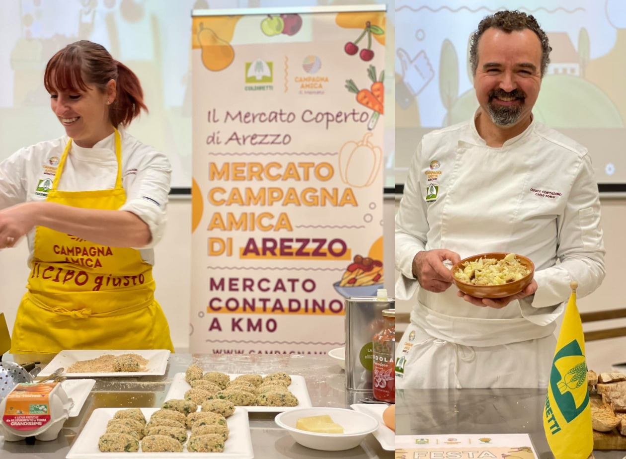 Zero spreco al Mercato Coperto di Campagna Amica con i cuochi contadini ed i laboratori didattici “Riciclarte”